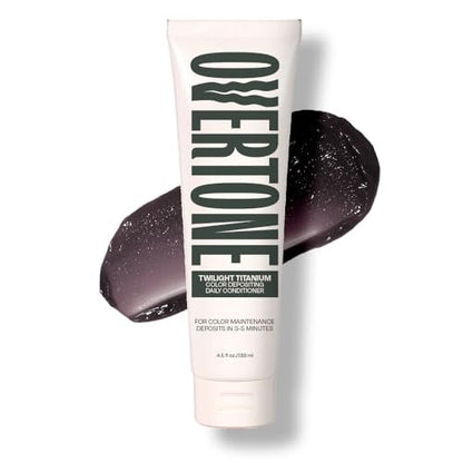 oVertone Daily Color Depositing Conditioner – Twilight Titanium: Temporäre Pigmente mit Shea-, Kokos- und Avocadoöl, feuchtigkeitsspendend, vegan & tierversuchsfrei, für alle Haartypen, 4,5 oz