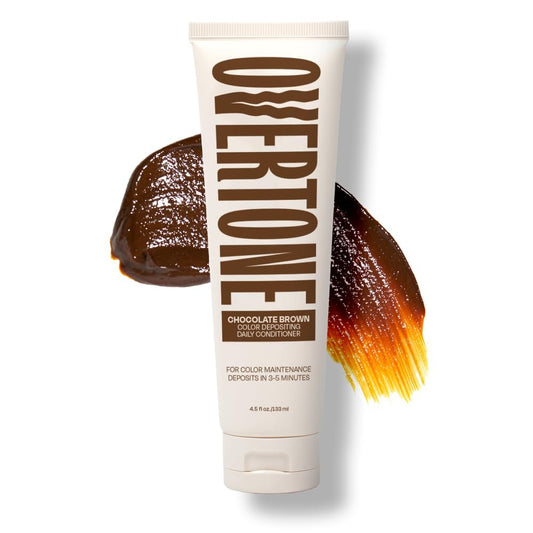 oVertone Täglich Farbauffrischender Conditioner für Braunhaarige – Schokoladenbraun, Temporäre Pigmente mit Shea-, Kokos- und Avocadoöl, Feuchtigkeitsspendend, Vegan & Tierversuchsfrei, 4,5 oz
