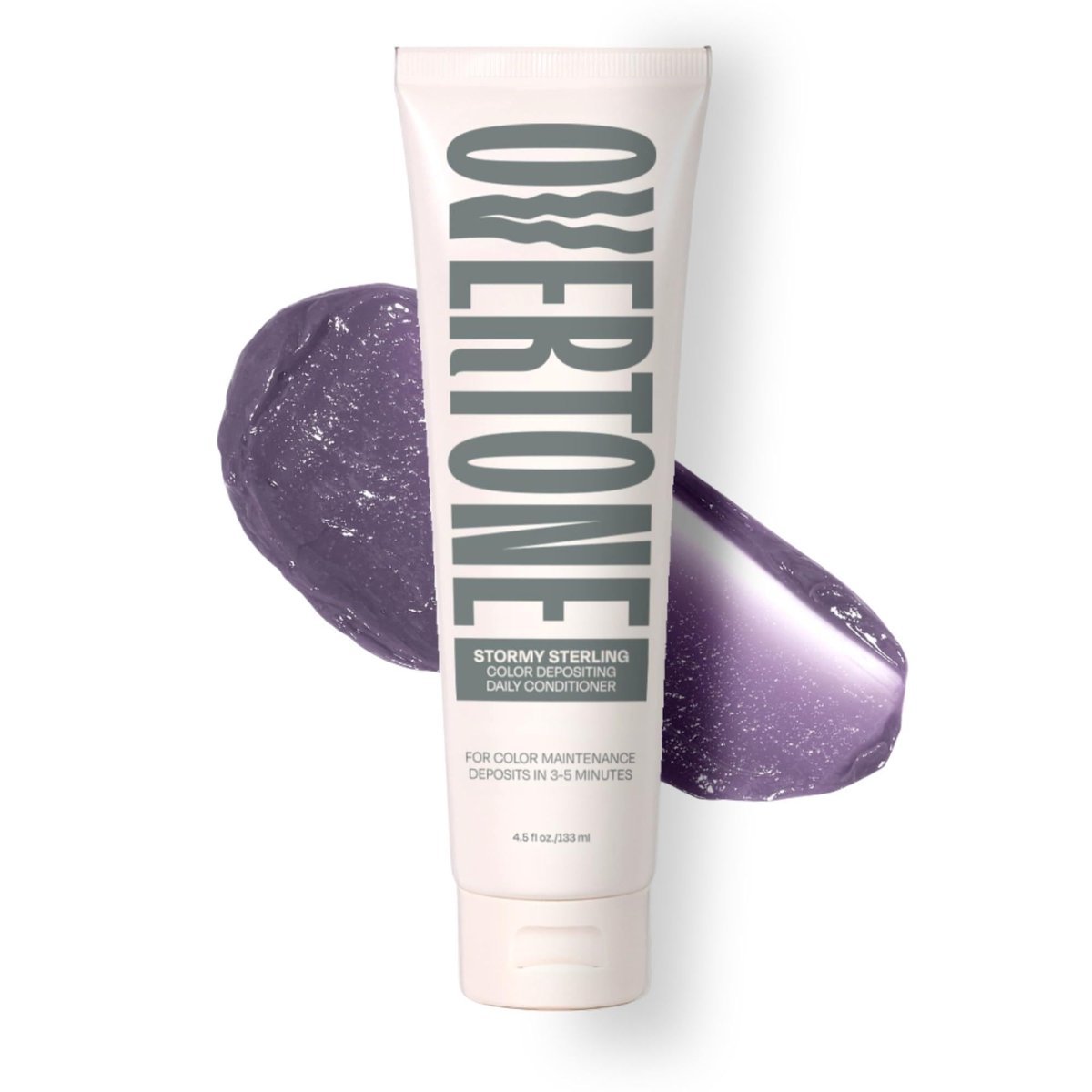 oVertone Täglicher Farbeinziehender Conditioner für Haare, Stormy Sterling: Temporäres Pigment mit Shea-, Kokos- & Avocadoölen, Feuchtigkeitsspendend, Vegan & Tierversuchsfrei, Alle Haartypen, 4,5 oz