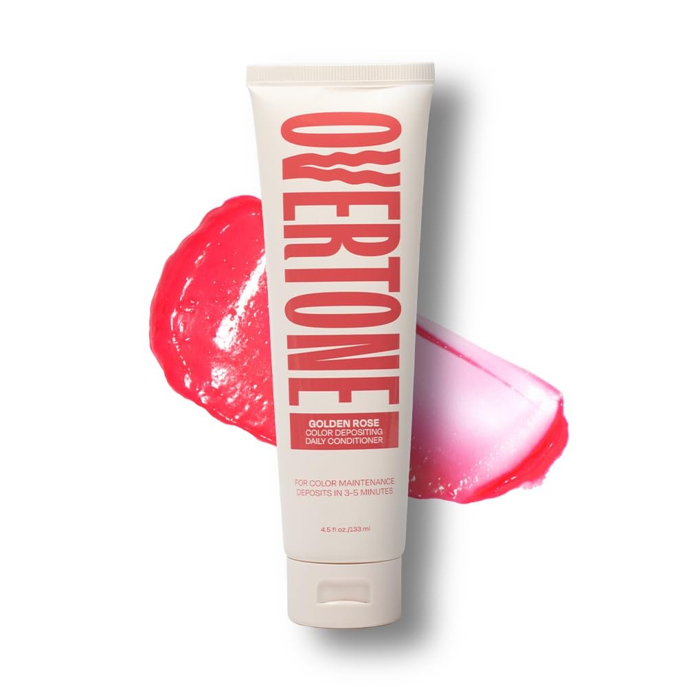 Overtone Daily Color Depositing Conditioner Golden Rose – Temporäre Pigmente mit Shea, Kokos & Avocado Öl, pflegend, vegan & tierversuchsfrei, für alle Haartypen, 4,5 oz