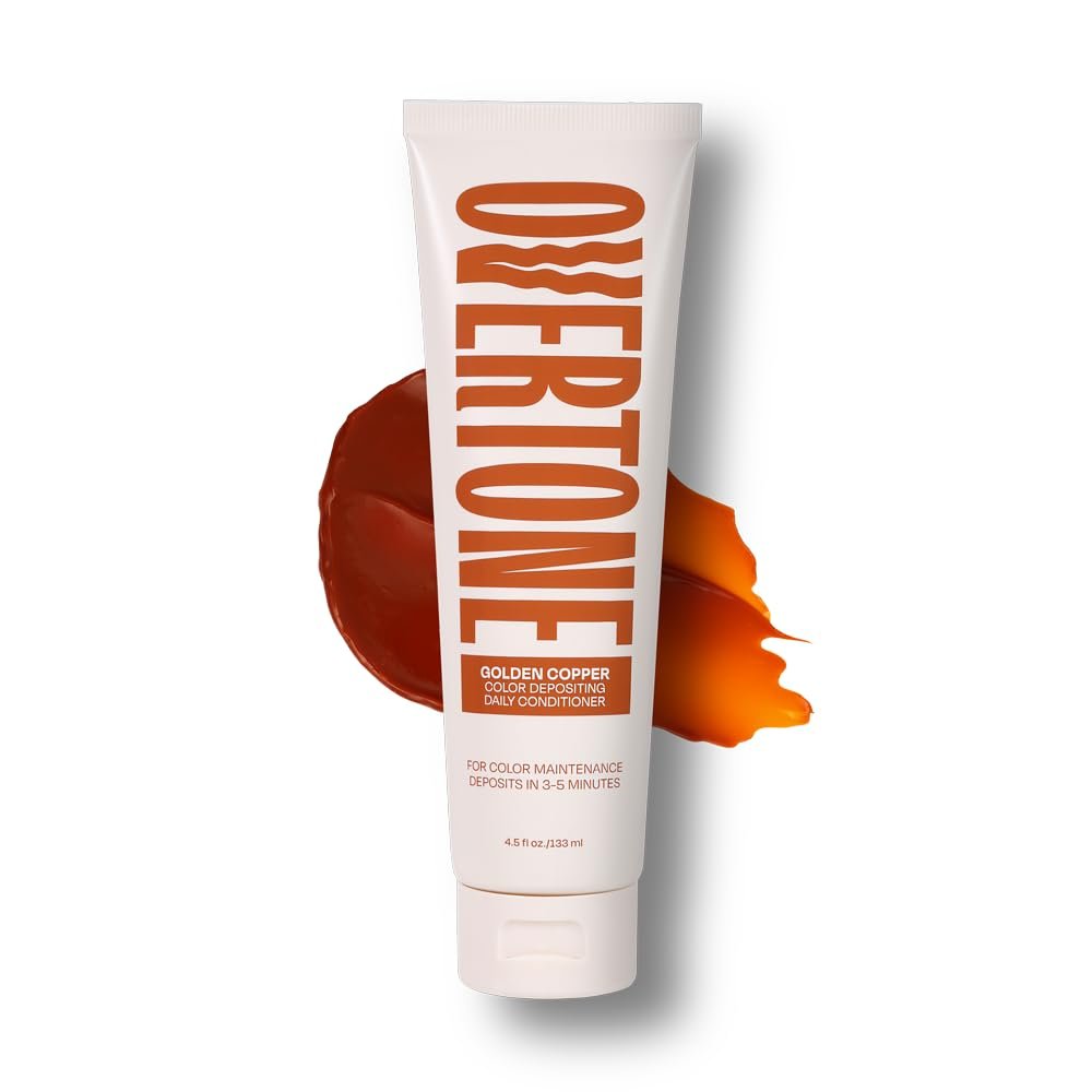 Overtone Daily Color Depositing Conditioner – Golden Copper – Temporäre Farbpigmente mit Shea-, Kokos- und Avocadoöl – Pflegend, vegan & tierversuchsfrei – für alle Haartypen – 4,5 oz (133 ml)