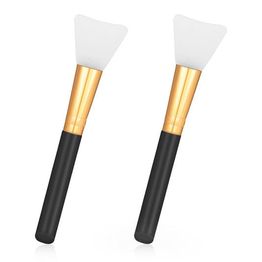 2er Set Silikon-Gesichtsmaskenpinsel – Wiederverwendbare Epoxid-Applikator-Sticks für DIY-Gesichtsmasken, Make-up und Malen (Schwarz)