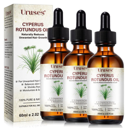 3er-Pack Cyperus Rotundus Öl – Natürliches Öl zur Haarentfernung, Reduziert unerwünschten Haarwuchs, Pflegt und beruhigt die Haut, Für alle Hauttypen geeignet