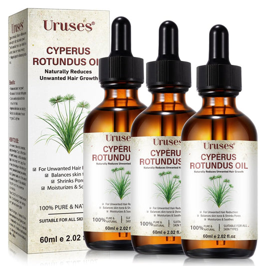 3er-Pack Cyperus Rotundus Öl – Natürliches Öl zur Haarentfernung, Reduziert unerwünschten Haarwuchs, Pflegt und beruhigt die Haut, Für alle Hauttypen geeignet