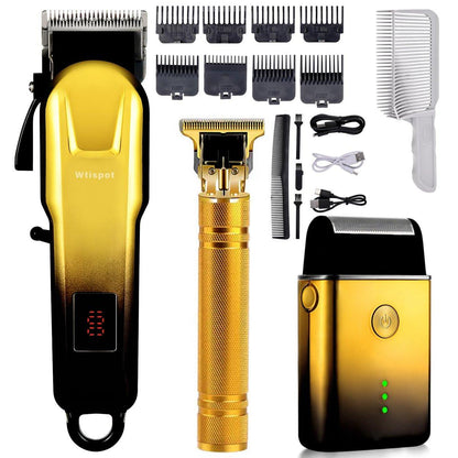 Haarschneideset für Herren, Haarschneider mit LED-Display, Professioneller kabelloser Haarschneider und Barttrimmer, Haarschneidemaschine für Männer, Geschenk zum Vatertag