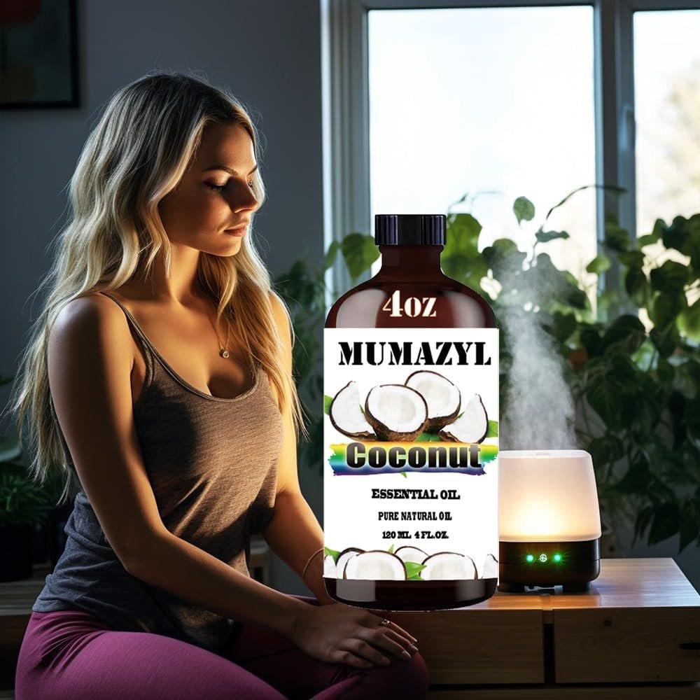 Kokosnuss ätherisches Öl, 120 ml für Diffuser, Luftbefeuchter, Yoga, Reinigung, DIY Kerzen- und Seifenherstellung - MUMAZYL