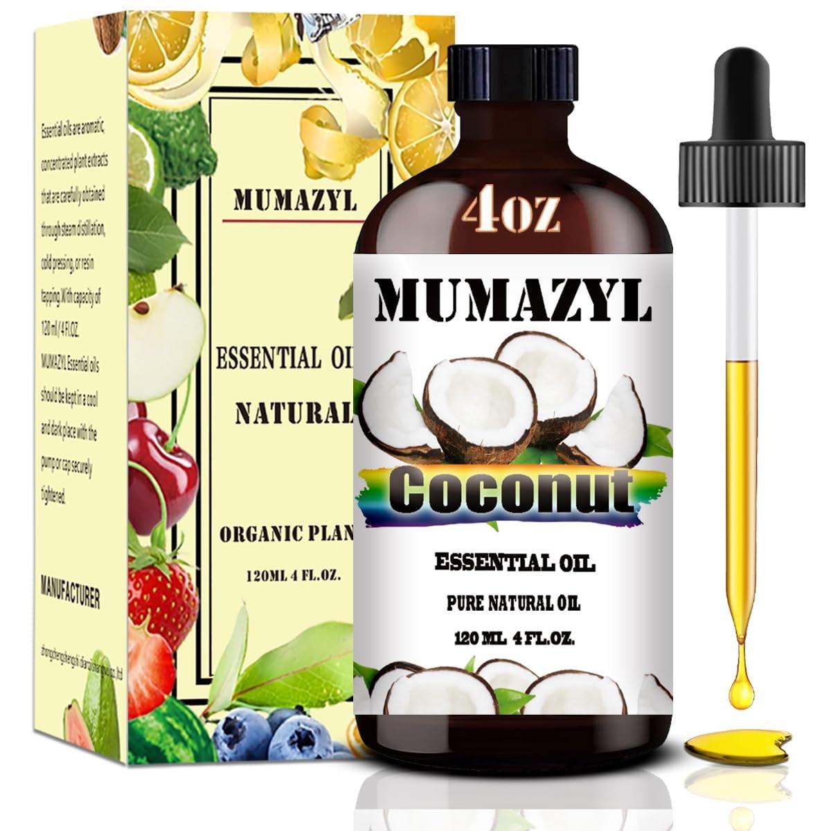 Kokosnuss ätherisches Öl, 120 ml für Diffuser, Luftbefeuchter, Yoga, Reinigung, DIY Kerzen- und Seifenherstellung - MUMAZYL