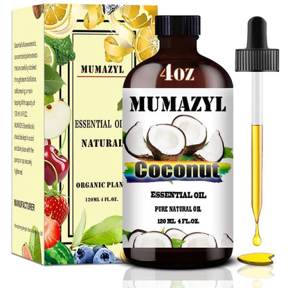 Kokosnuss ätherisches Öl, 120 ml für Diffuser, Luftbefeuchter, Yoga, Reinigung, DIY Kerzen- und Seifenherstellung - MUMAZYL