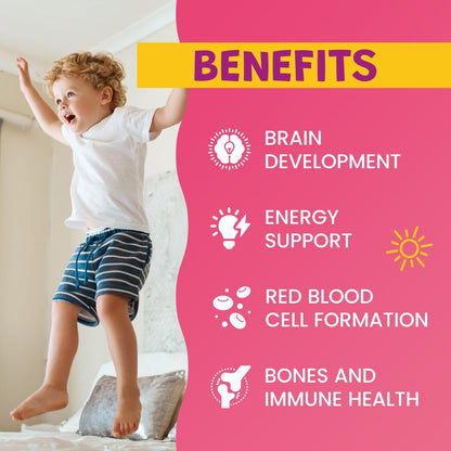 Flüssiges Eisenpräparat für Kinder, Frauen & Männer – mit Calcium, Zink, Multivitamin-Tropfen – Immununterstützung, Blutbildner & Energieunterstützung bei Eisenmangel, Anämie, vegan 2 Fl Oz