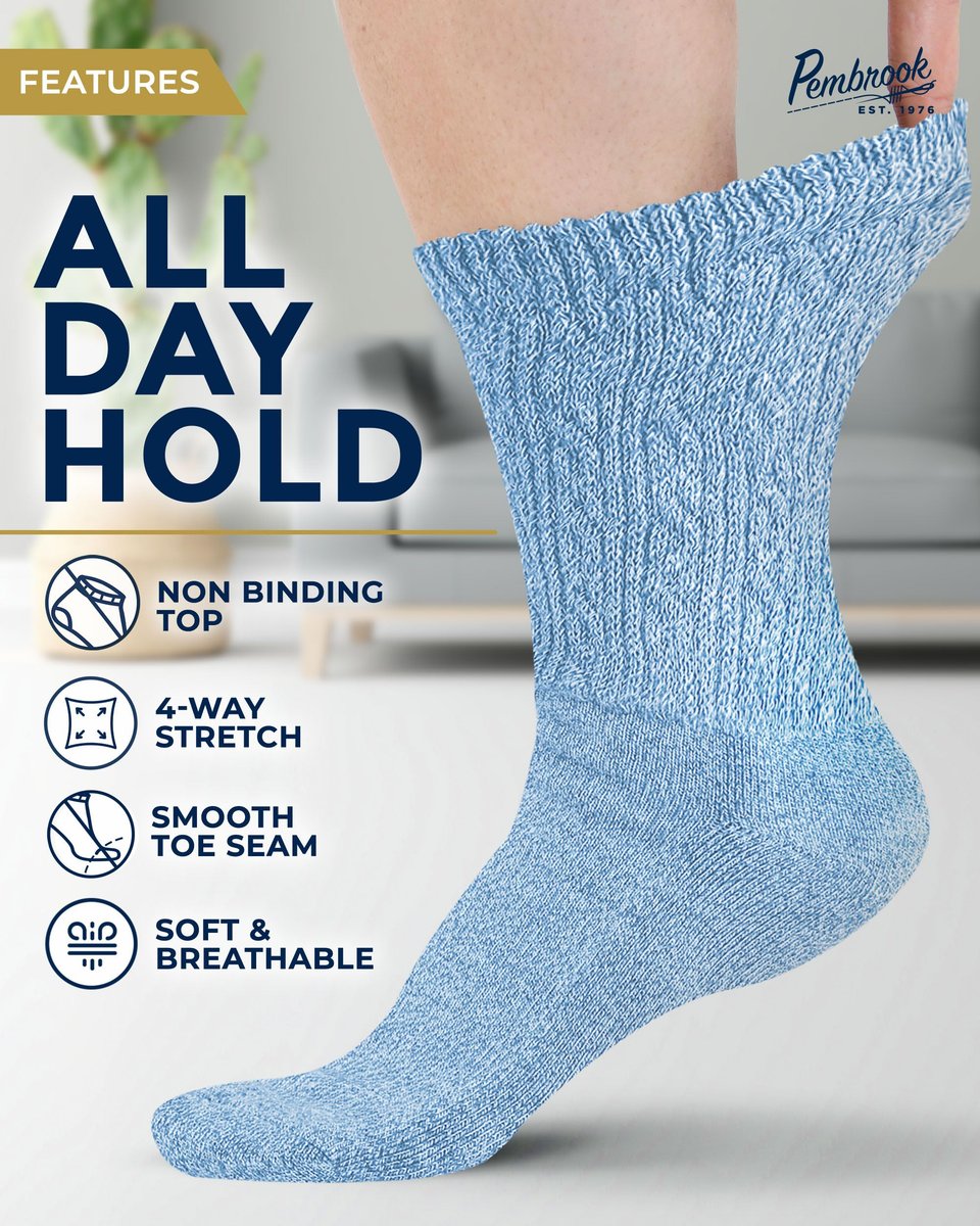 Pembrock Diabetikersocken für Damen Größe 9-11, diabetische Socken für Damen & Herren, nicht einschnürende Socken für geschwollene Füße, Socken für Diabetikerinnen, weiche Bambusviskose, mehrfarbig Pink/6 Paar
