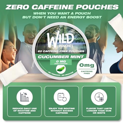Wild 0mg Nikotinfreie Beutel Kein Koffein Gurke Minze - 20 koffeinfreie Beutel