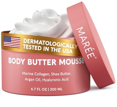 MAREE Whipped Body Butter – Ayurvedische Hautpflege mit Vanille, Sheabutter, Meeres-Kollagen & Arganöl – Feuchtigkeitsspender für trockene Haut – 200 ml