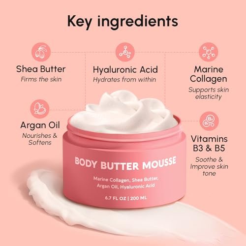 MAREE Whipped Body Butter – Ayurvedische Hautpflege mit Vanille, Sheabutter, Meeres-Kollagen & Arganöl – Feuchtigkeitsspender für trockene Haut – 200 ml