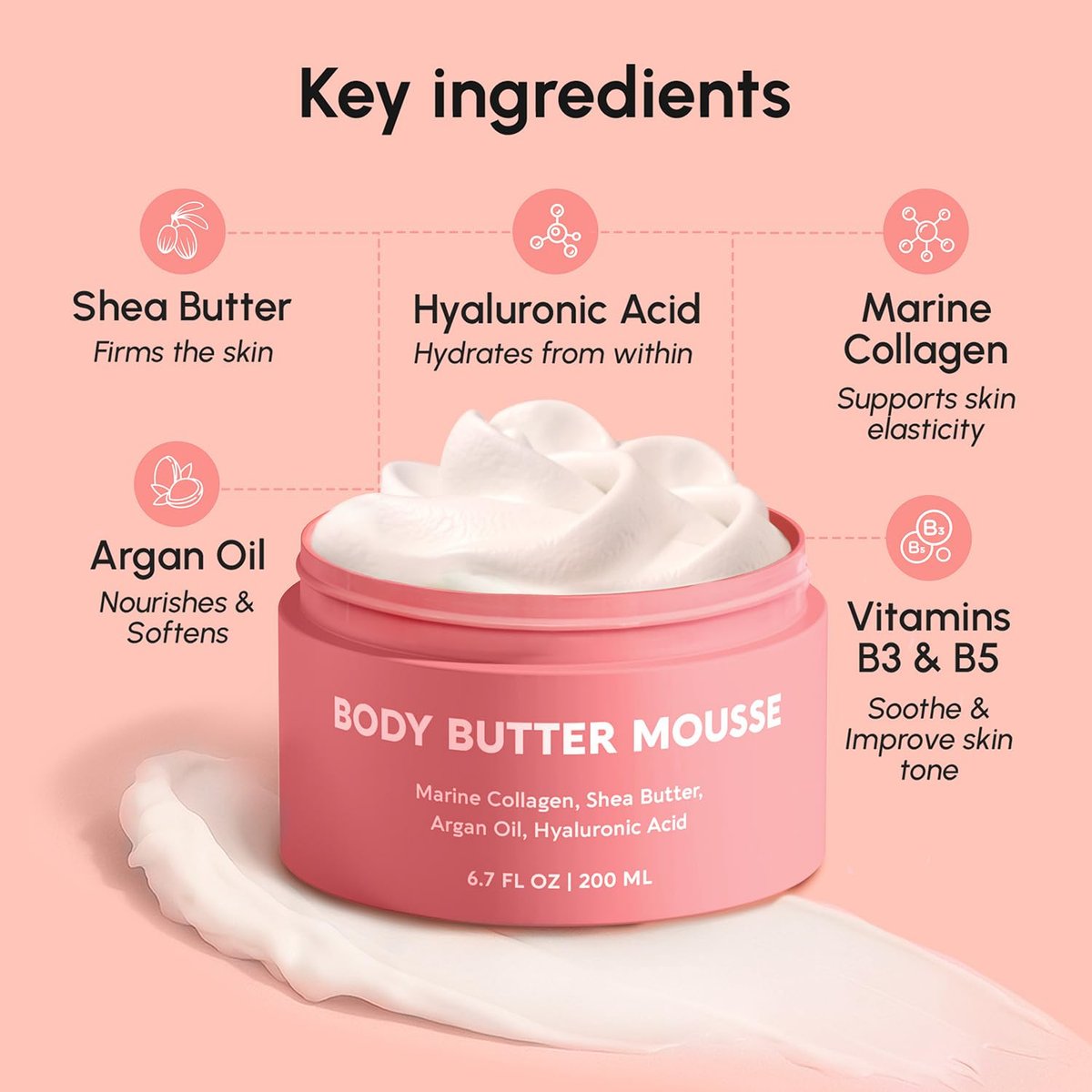 MAREE Whipped Body Butter – Ayurvedische Hautpflege mit Vanille, Sheabutter, Meeres-Kollagen & Arganöl – Feuchtigkeitsspender für trockene Haut – 200 ml