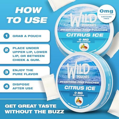 Wild 0mg Nikotinfreie Beutel ohne Koffein Citrus Ice – 20 koffeinfreie Beutel