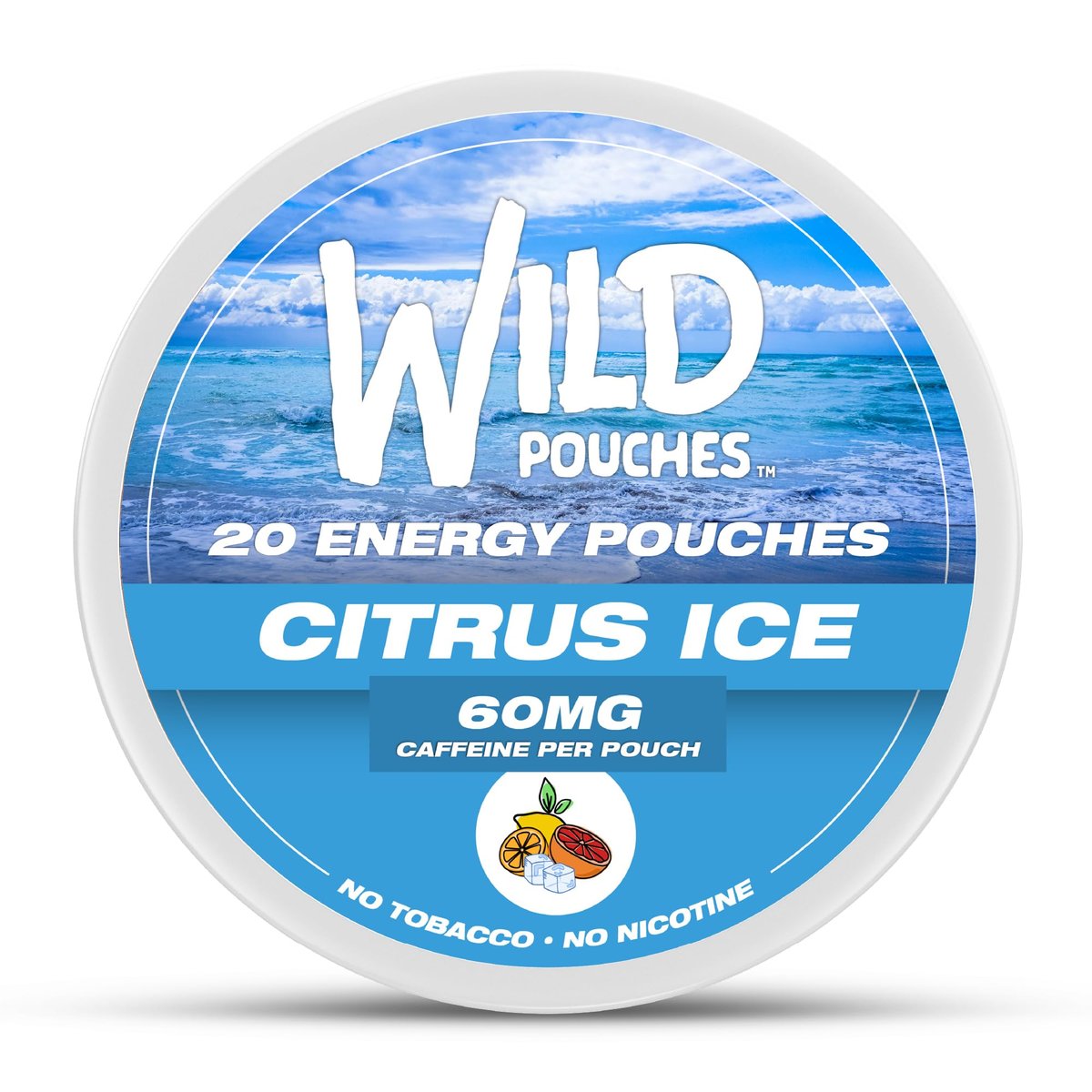 Wild 60mg Koffeinpouches Nikotinfrei Citrus Ice – 20 Energie-Pouches