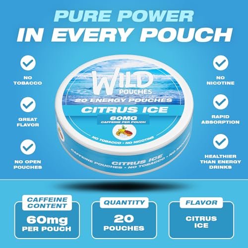 Wild 60mg Koffeinpouches Nikotinfrei Citrus Ice – 20 Energie-Pouches