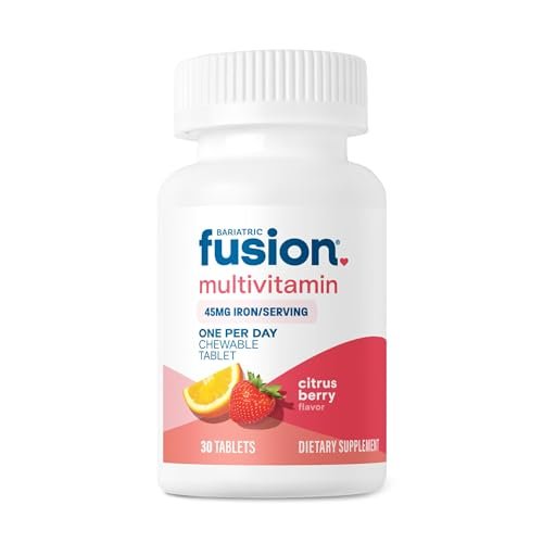 Bariatric Fusion One Per Day Bariatrisches Multivitamin mit Eisen Kautabletten | Zitrusbeer-Geschmack | Vitamine für Magenbypass und Schlauchmagen | Nicht-GVO | 30 Stück