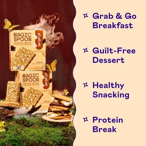 Magic Spoon Treats - 8 Proteinriegel, S'mores - High Protein, Glutenfrei, Zuckerfrei, Keto-freundlich - Gesunde Snacks für Erwachsene