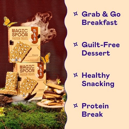 Magic Spoon Treats - 8 Proteinriegel, S'mores - High Protein, Glutenfrei, Zuckerfrei, Keto-freundlich - Gesunde Snacks für Erwachsene