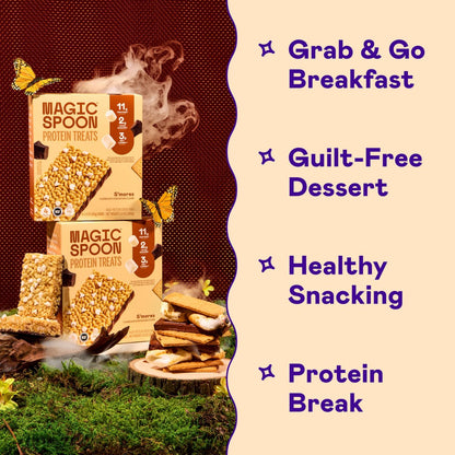 Magic Spoon Treats - 8 Proteinriegel, S'mores - High Protein, Glutenfrei, Zuckerfrei, Keto-freundlich - Gesunde Snacks für Erwachsene