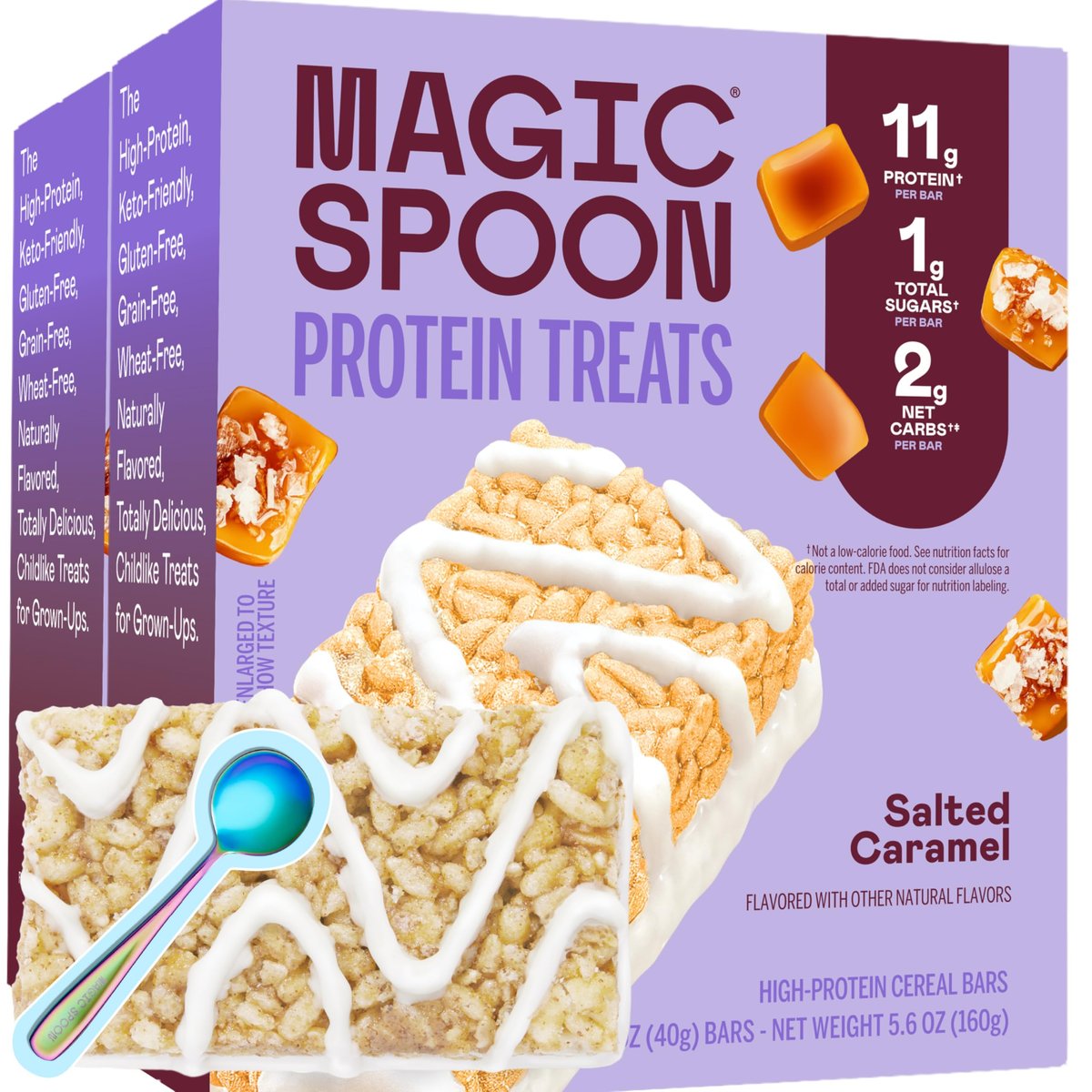 Magic Spoon Treats – 8 Proteinriegel, Salted Caramel – Zuckerfreier, glutenfreier Snack für Erwachsene – Low Carb & Keto-freundlich