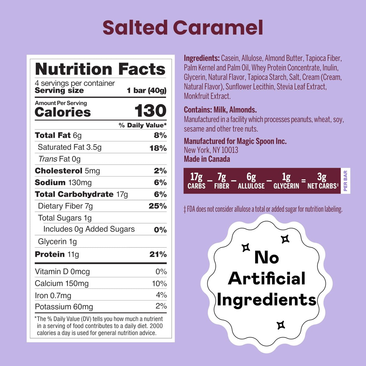 Magic Spoon Treats – 8 Proteinriegel, Salted Caramel – Zuckerfreier, glutenfreier Snack für Erwachsene – Low Carb & Keto-freundlich