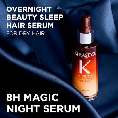 Kerastase Nutritive 8H Magic Night Serum – Übernachtpflege für trockenes Haar, verleiht Glanz, mit pflanzlichen Proteinen, 30 ml Reisegröße