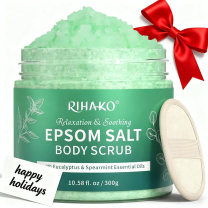 Eukalyptus Bittersalz Körperpeeling – Exfolierendes Detox-Peeling mit ätherischen Ölen für entspannte, geschmeidige Haut | Geschenk zum Valentinstag