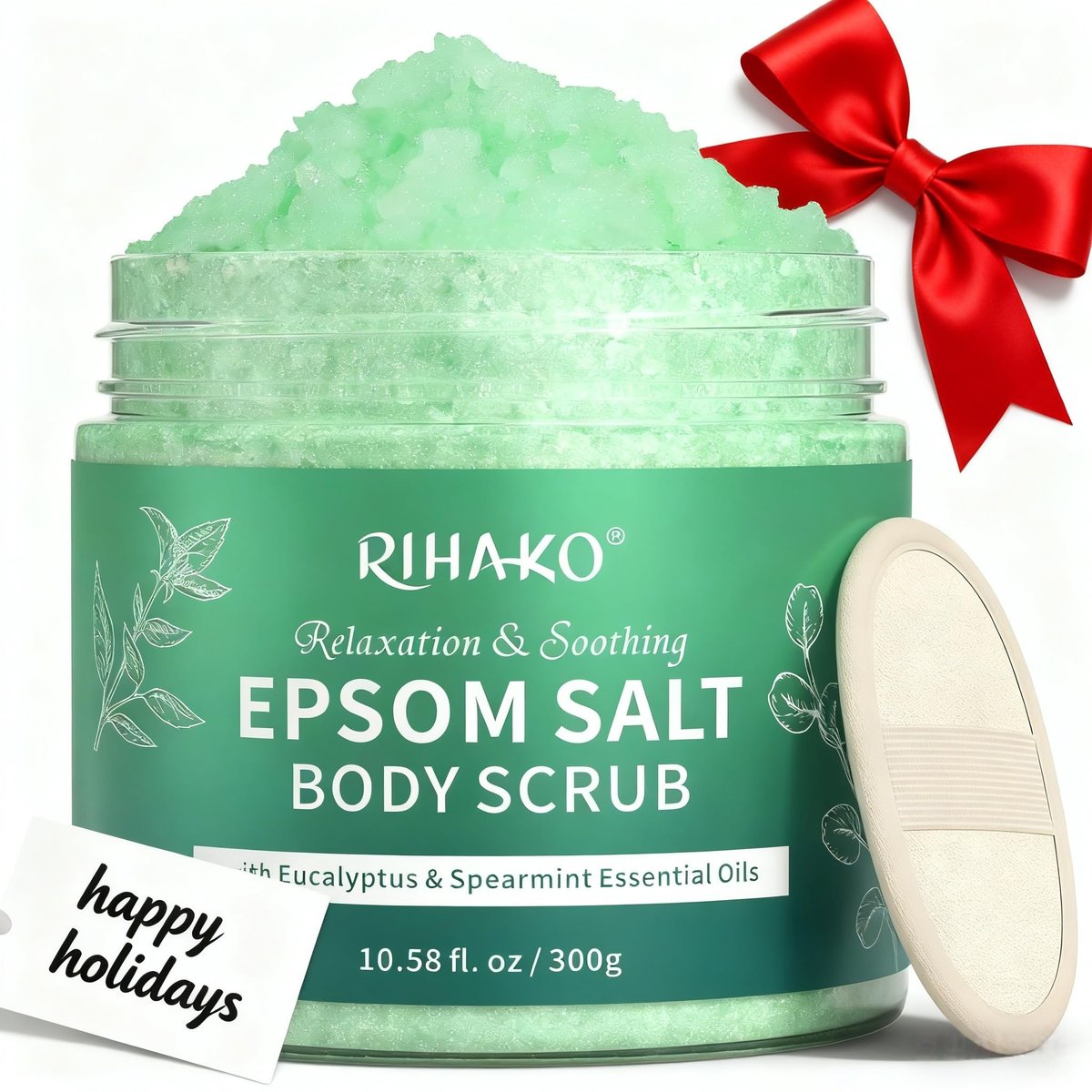 Eukalyptus Bittersalz Körperpeeling – Exfolierendes Detox-Peeling mit ätherischen Ölen für entspannte, geschmeidige Haut | Geschenk zum Valentinstag