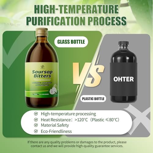 Soursop Bitters Flüssigkeit mit Schwarzkümmel, Kurkuma & Moringa – 15-in-1 Kräutermischung für Immunsystem, Verdauung, Antioxidantien & Hautgesundheit (240 ml)
