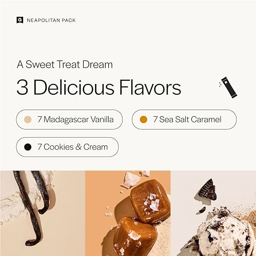Gainful Geschmacksstäbchen für ungesüßtes Proteinpulver – Sweet Treat Variety Pack mit Vanille, Salted Caramel, Cookies & Cream – geschmacksneutrales Protein aufwerten – ohne Zuckerzusatz – 14 Stück