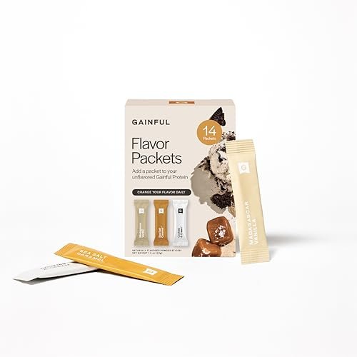 Gainful Geschmacksstäbchen für ungesüßtes Proteinpulver – Sweet Treat Variety Pack mit Vanille, Salted Caramel, Cookies & Cream – geschmacksneutrales Protein aufwerten – ohne Zuckerzusatz – 14 Stück
