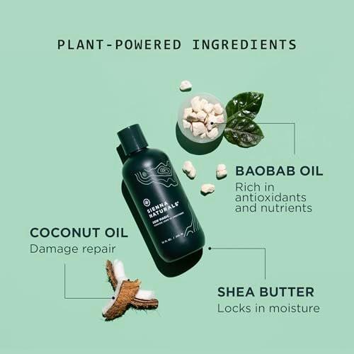 Sienna Naturals Dew Magic Leave-In Conditioner – Anti-Frizz, Leichte Feuchtigkeit, Stärkung mit Baobab & Kokosöl – Vegan – Ideal für Locken – 11 oz