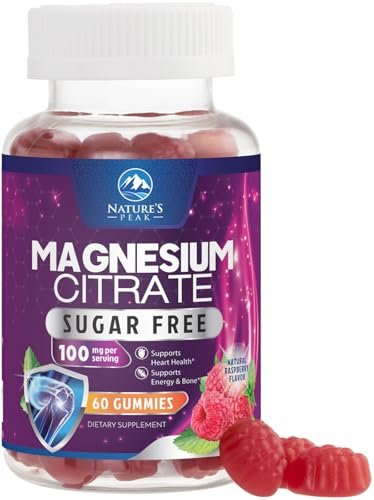 Magnesiumcitrat Gummibärchen Zuckerfrei – Hochdosiert & Gut Absorbierbar für Frauen & Männer – Unterstützt Schlaf, Herzgesundheit, Knochen & Muskeln – 60 Stück