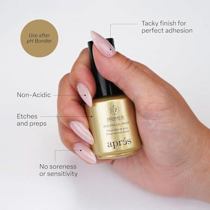 APRÉS Gel-X® Professionelles Nagelverlängerungs-Set – Gold Bottle Extend Gel, pH Bonder, säurefreier Primer, 3 x 15 ml
