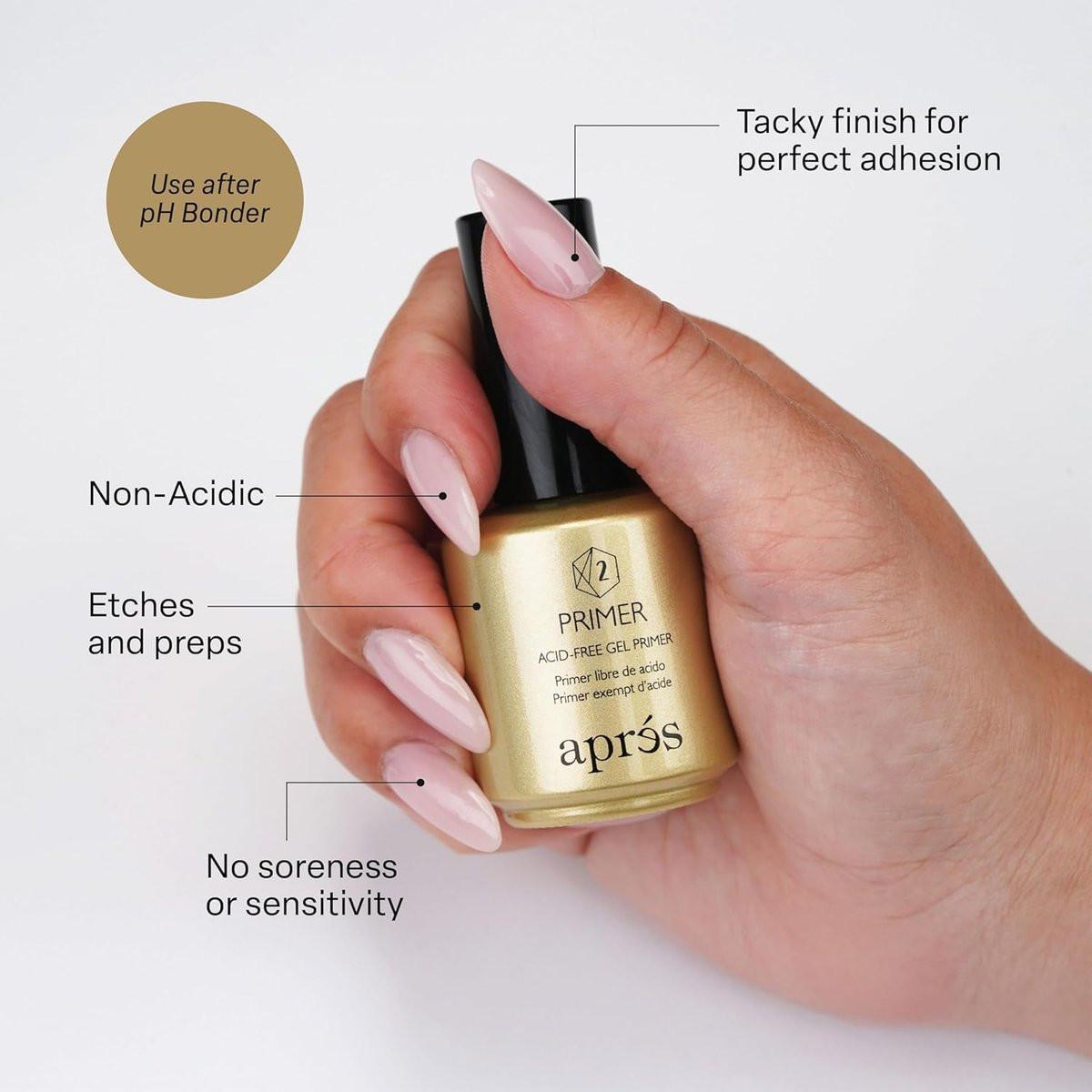 APRÉS Gel-X® Professionelles Nagelverlängerungs-Set – Gold Bottle Extend Gel, pH Bonder, säurefreier Primer, 3 x 15 ml