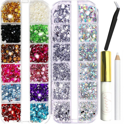 NOOEPC Face Gems und Perlen für Make-up – Strasssteine für Frauen, Bedazzling-Kit, Nagelsteine, Rave-Accessoires mit schnell trocknendem Make-up-Kleber