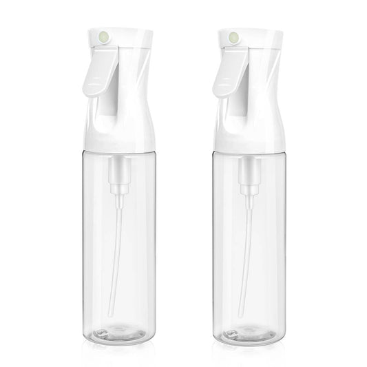 aireza 2er-Pack Feinsprühflasche für Haare - Patentiertes Ultrafeinsprühen für Styling, Reinigung, Pflanzen und mehr - BPA-frei, auslaufsicher, 360° Sprühdüse, langlebig - Weiß (300 ml/10,1 oz)