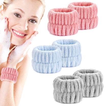 Wykodra 6er Pack Armband für die Gesichtsreinigung, Saugfähige Waschhandschuhe, Armwasserabweiser, Mikrofaser-Spa-Waschband für Mädchen, verhindert das Herunterlaufen von Wasser an den Armen