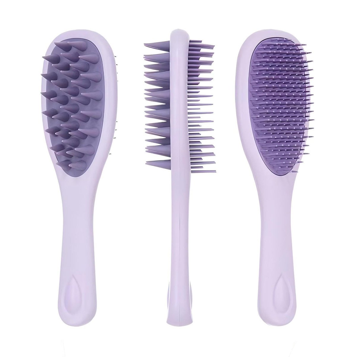 KINTEGOOD Langstielige Silikon-Kopfhautmassagebürste, 2-in-1 Doppelseitiger Haarkamm und Shampoo-Bürste