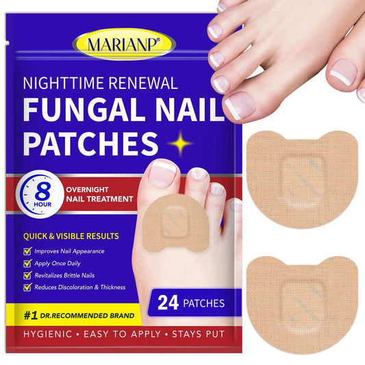 OMZOK Nagelpilz Behandlung Extra Stärke, 24 Stück Pilzpflaster für Zehennagelpilz über Nacht, Nagelreparatur für beschädigte Nägel, Pflegezubehör, Wiederherstellung von Verfärbung und Verdickung