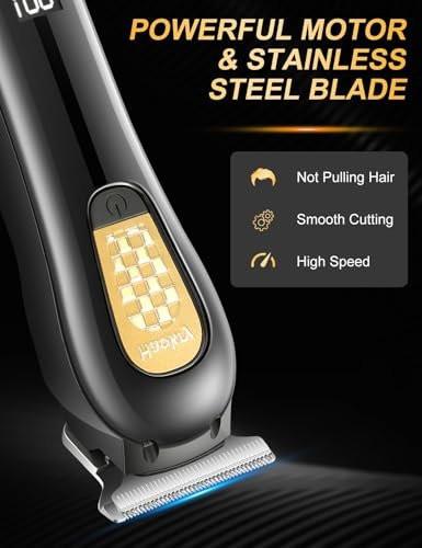 Haokry Haarschneider & Trimmer für Männer - Professionelles Barber Haarschneide-Set, Kabelloser Haarschneider für Friseure, Barttrimmer, Wiederaufladbarer Elektrorasierer