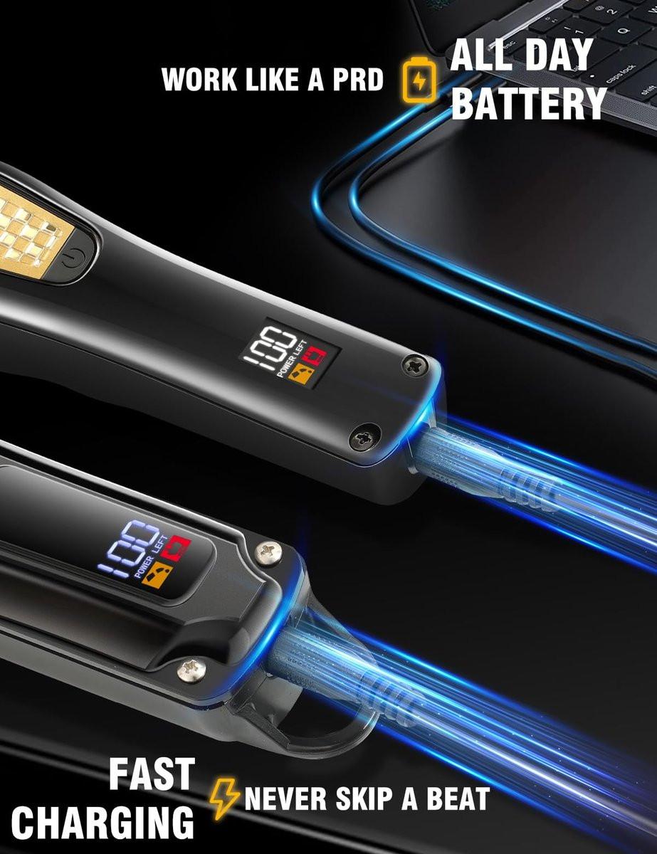 Haokry Haarschneider & Trimmer für Männer - Professionelles Barber Haarschneide-Set, Kabelloser Haarschneider für Friseure, Barttrimmer, Wiederaufladbarer Elektrorasierer