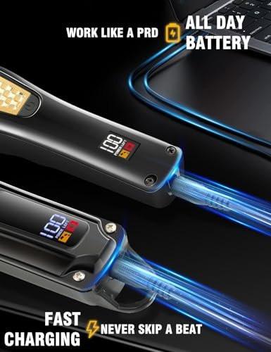 Haokry Haarschneider & Trimmer für Männer - Professionelles Barber Haarschneide-Set, Kabelloser Haarschneider für Friseure, Barttrimmer, Wiederaufladbarer Elektrorasierer