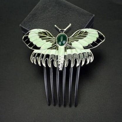Schmetterlings-Haarkamm, dekorativer Haarkamm mit Schmetterling, Haarspange für seitliche Hochsteckfrisuren, Accessoire für Brötchenfrisuren