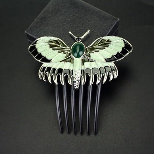 Schmetterlings-Haarkamm, dekorativer Haarkamm mit Schmetterling, Haarspange für seitliche Hochsteckfrisuren, Accessoire für Brötchenfrisuren
