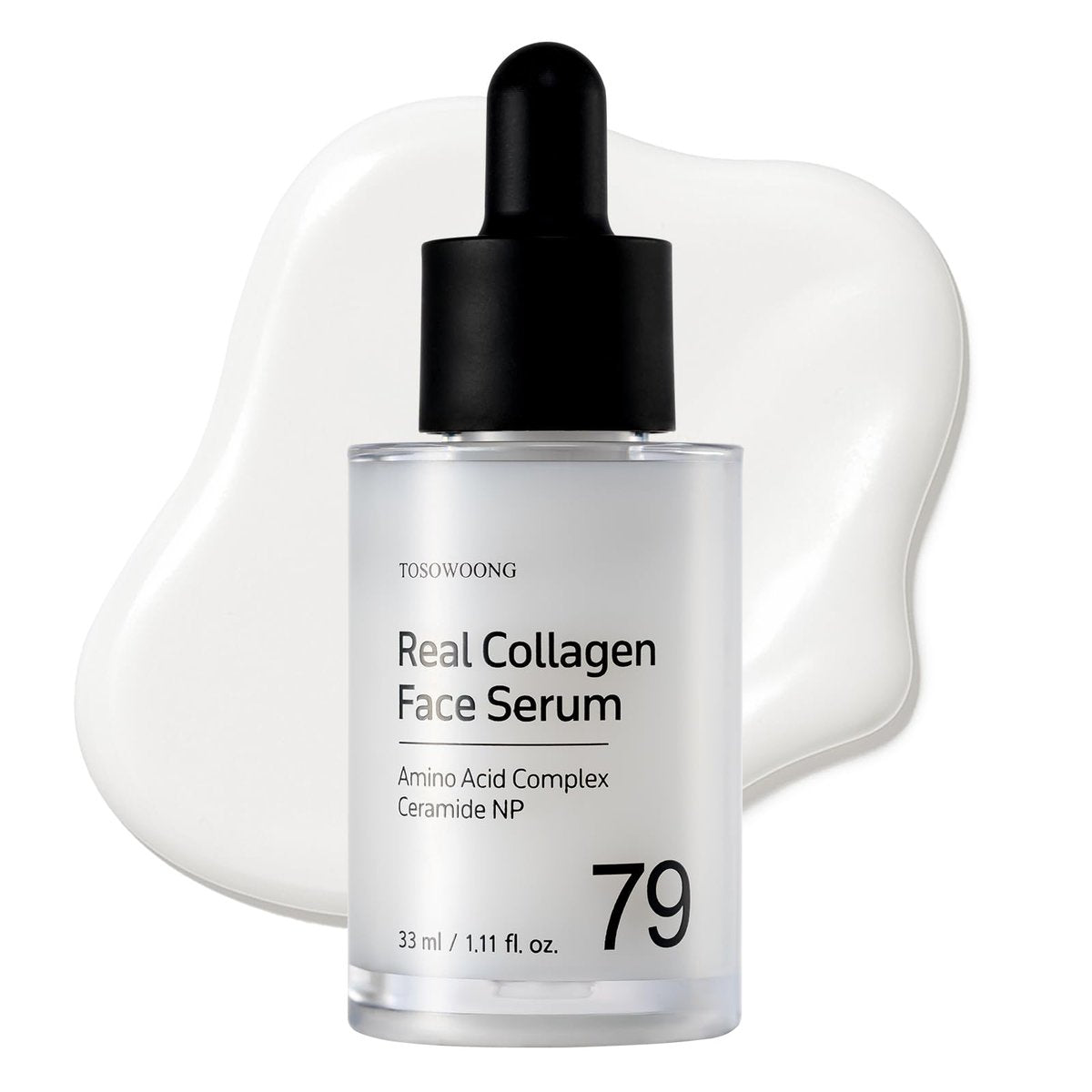 TOSOWOONG Real Collagen Face Serum – Feuchtigkeitsspendendes & Straffendes Serum mit hydrolysiertem Kollagen und Hyaluronsäure, 33 ml