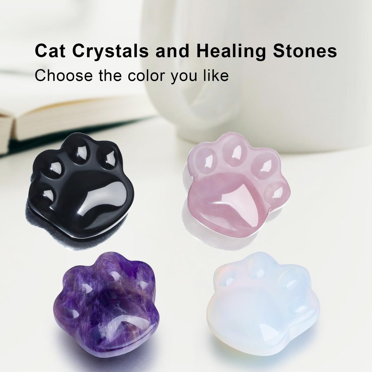 Schwarzer Obsidian Katzenkristall – Heilsteine, natürlicher Sorgenstein gegen Angst & Stress, Kristallgeschenk für Katzenliebhaber, Meditation & Energiebalance
