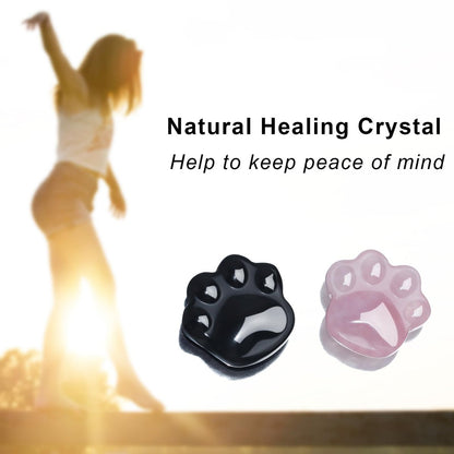 Schwarzer Obsidian Katzenkristall – Heilsteine, natürlicher Sorgenstein gegen Angst & Stress, Kristallgeschenk für Katzenliebhaber, Meditation & Energiebalance